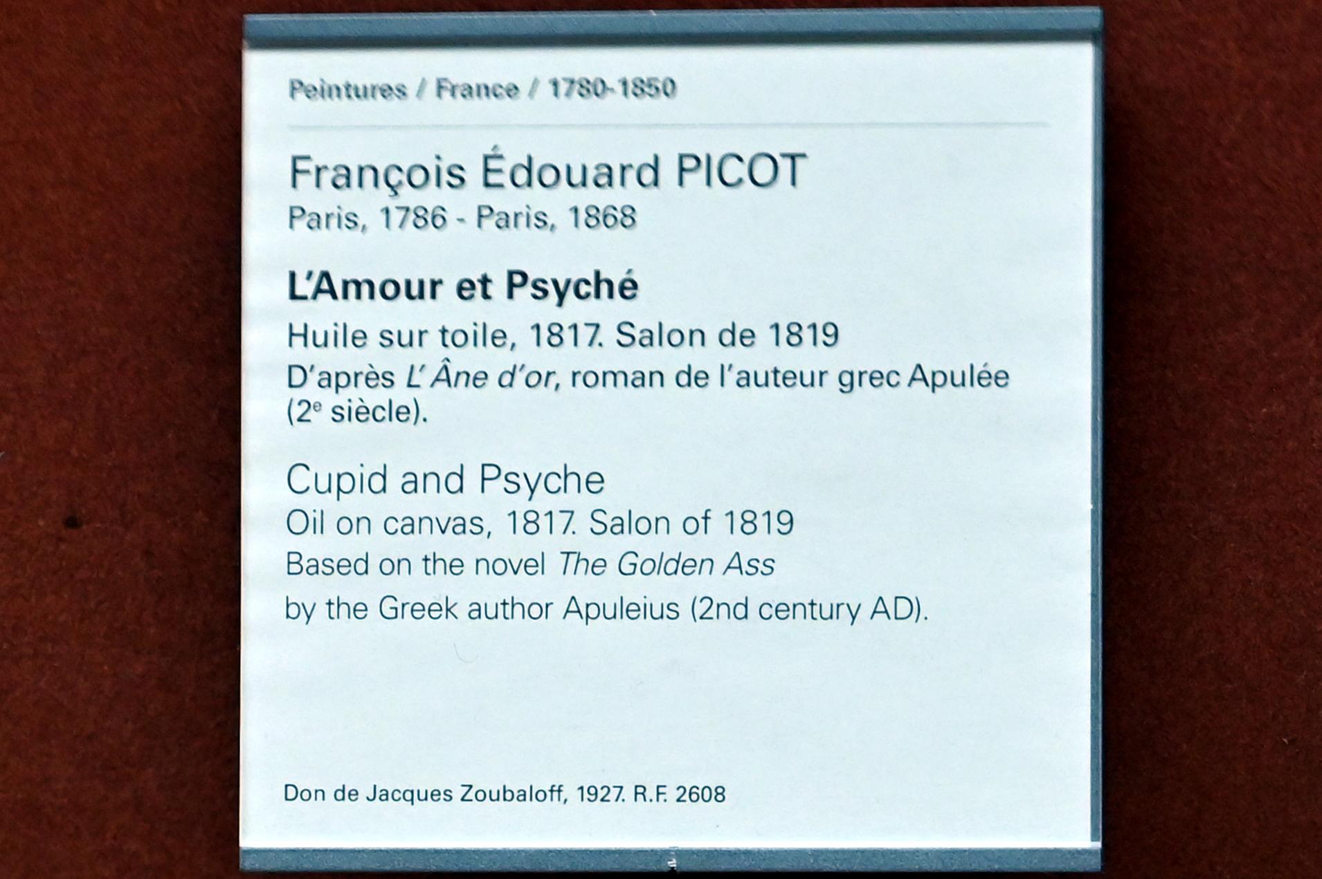 François-Édouard Picot (1815–1817), Amor und Psyche, Paris, Musée du Louvre, Saal 702, 1817, Bild 2/2
