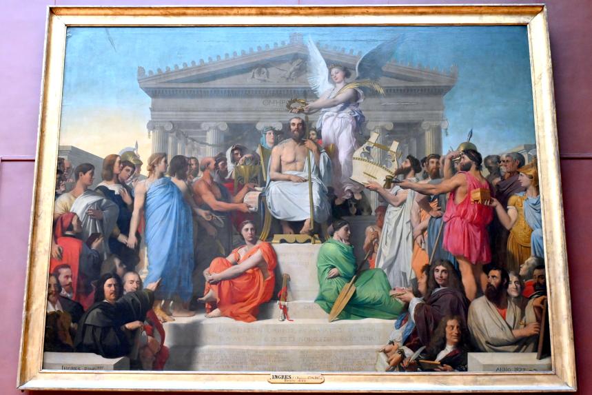 Jean-Auguste-Dominique Ingres (1805–1856), Vergöttlichter Homer (Die Apotheose von Homer), Paris, Palais du Louvre, jetzt Paris, Musée du Louvre, Saal 702, 1827
