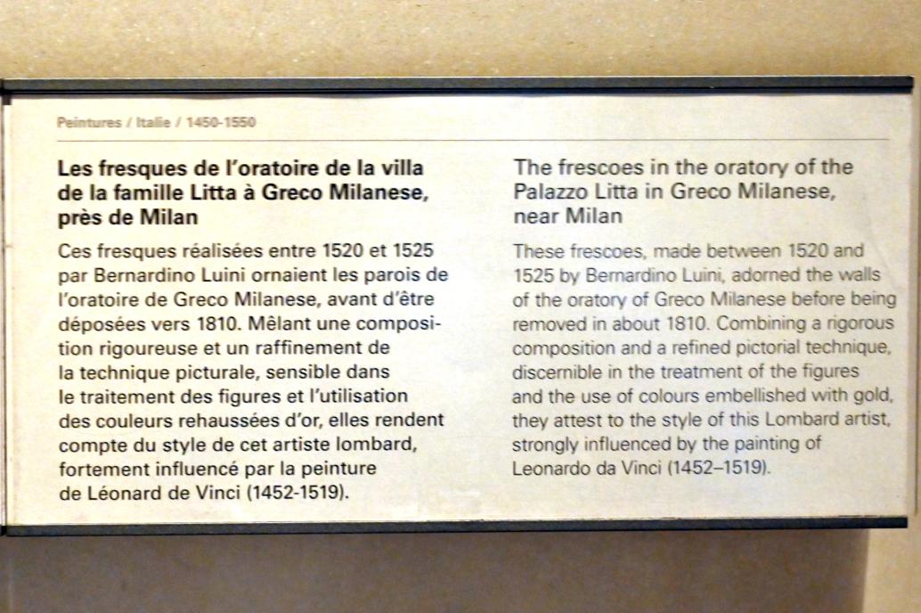 Bernardino Luini (1510–1527), Die Geburt Christi und die Verkündigung an die Hirten, Greco Milanese, jetzt Paris, Musée du Louvre, Saal 707, um 1520–1525, Bild 3/3