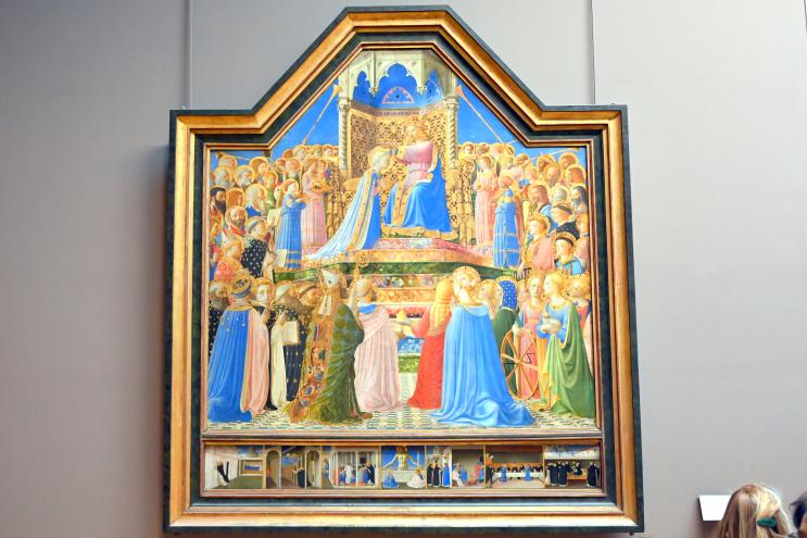 Fra Angelico (Guido di Pietro) (1421–1447), Die Krönung der Jungfrau Maria, Fiesole, Dominikanerkloster San Domenico, jetzt Paris, Musée du Louvre, Saal 708, um 1430–1432