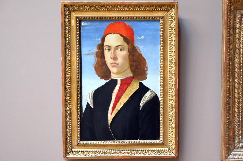 Sandro Botticelli (1462–1500), Porträt eines jungen Mannes, Paris, Musée du Louvre, Saal 708, um 1475–1480, Bild 1/3