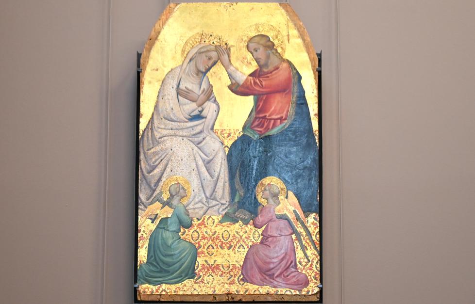 Tommaso del Mazza (Meister der Santa Verdiana) (1387), Die Krönung der Jungfrau Maria, Florenz, Kirche Santissima Annunziata, jetzt Paris, Musée du Louvre, Saal 708, um 1380–1395