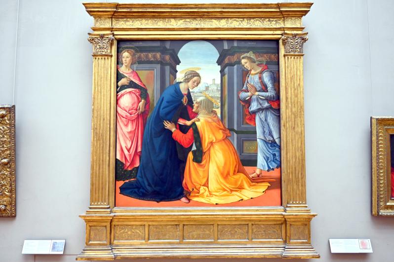 Domenico Ghirlandaio (1473–1494), Mariä Heimsuchung, Florenz, Santa Maria Maddalena dei Pazzi, jetzt Paris, Musée du Louvre, 1491