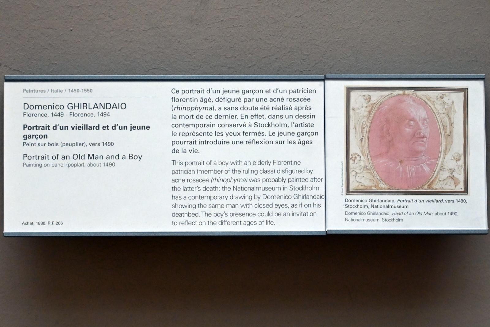 Domenico Ghirlandaio (1473–1494), Porträt eines alten Mannes und eines Jungen, Paris, Musée du Louvre, um 1490, Bild 2/2
