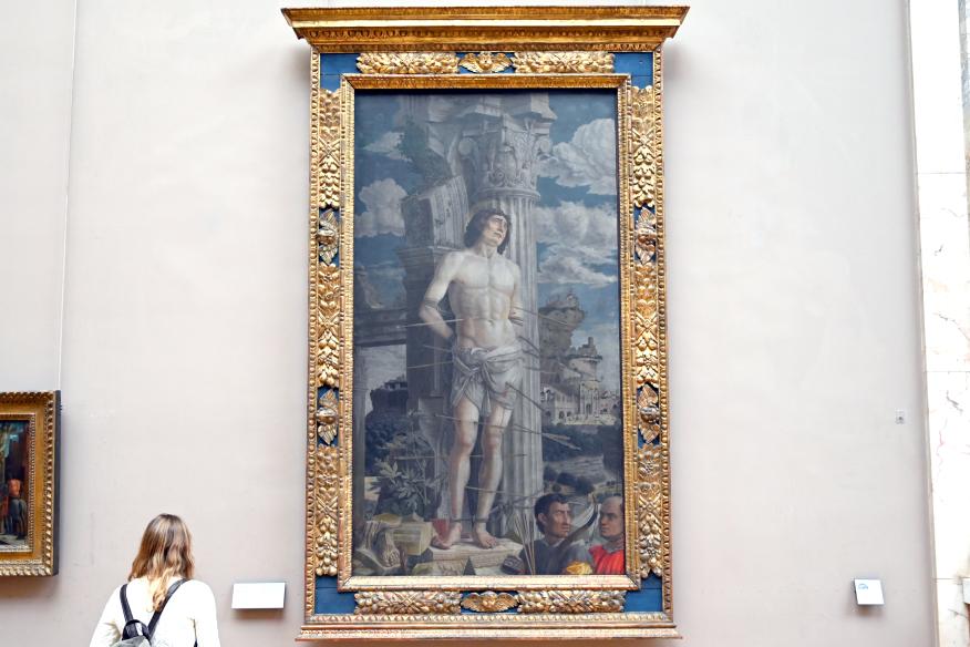 Andrea Mantegna (1451–1505), Heiliger Sebastian, Aigueperse, Collégiale Notre-Dame d'Aigueperse, jetzt Paris, Musée du Louvre, Saal 710a, um 1480