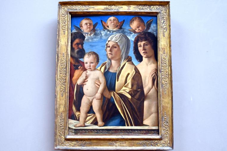 Giovanni Bellini (1452–1515), Maria mit Kind zwischen dem heiligen Petrus und dem heiligen Sebastian, Paris, Musée du Louvre, Saal 710b, um 1487