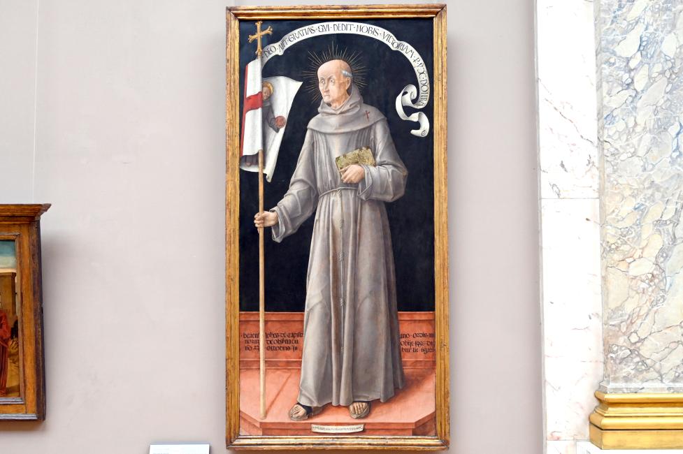 Bartolomeo Vivarini (1452–1465), Heiliger Johannes Capistranus, Paris, Musée du Louvre, Saal 710b, 1459, Bild 1/2