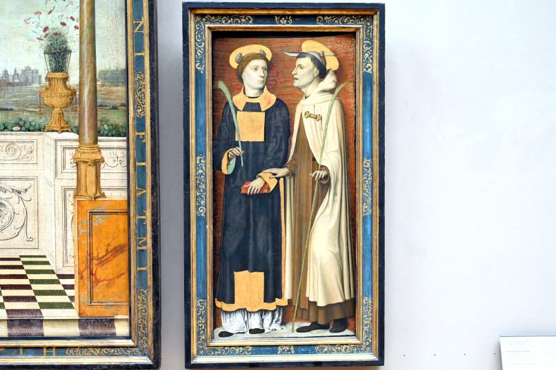 Carlo Braccesco (1495), Triptychon Mariä Verkündigung, Genua, Chiesa di Nostra Signora del Carmine e Sant'Agnese, jetzt Paris, Musée du Louvre, Saal 710c, um 1490–1500, Bild 4/5
