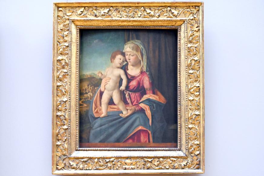 Giovanni Battista Cima (Werkstatt) (1505), Maria mit Kind, Paris, Musée du Louvre, Saal 710d, um 1504–1507, Bild 1/2
