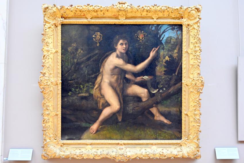 Raffael (Raffaello Sanzio da Urbino, Raffaello Santi) (1501–1519), Johannes der Täufer in der Wüste, Paris, Musée du Louvre, Saal 710e, um 1516