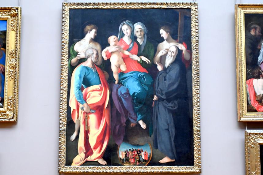 Jacopo da Pontormo (1515–1528), Die Jungfrau Maria und das Jesuskind mit der Heiligen Anna und vier Heiligen, Paris, Musée du Louvre, Saal 712b, 1527–1529