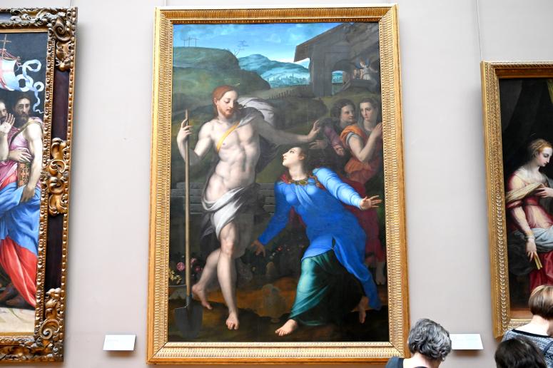 Agnolo di Cosimo di Mariano (Bronzino) (1526–1562), Christus als Gärtner erscheint der Heiligen Maria Magdalena (Noli me tangere), Florenz, Basilica di Santo Spirito, jetzt Paris, Musée du Louvre, Saal 712c, 1560–1561