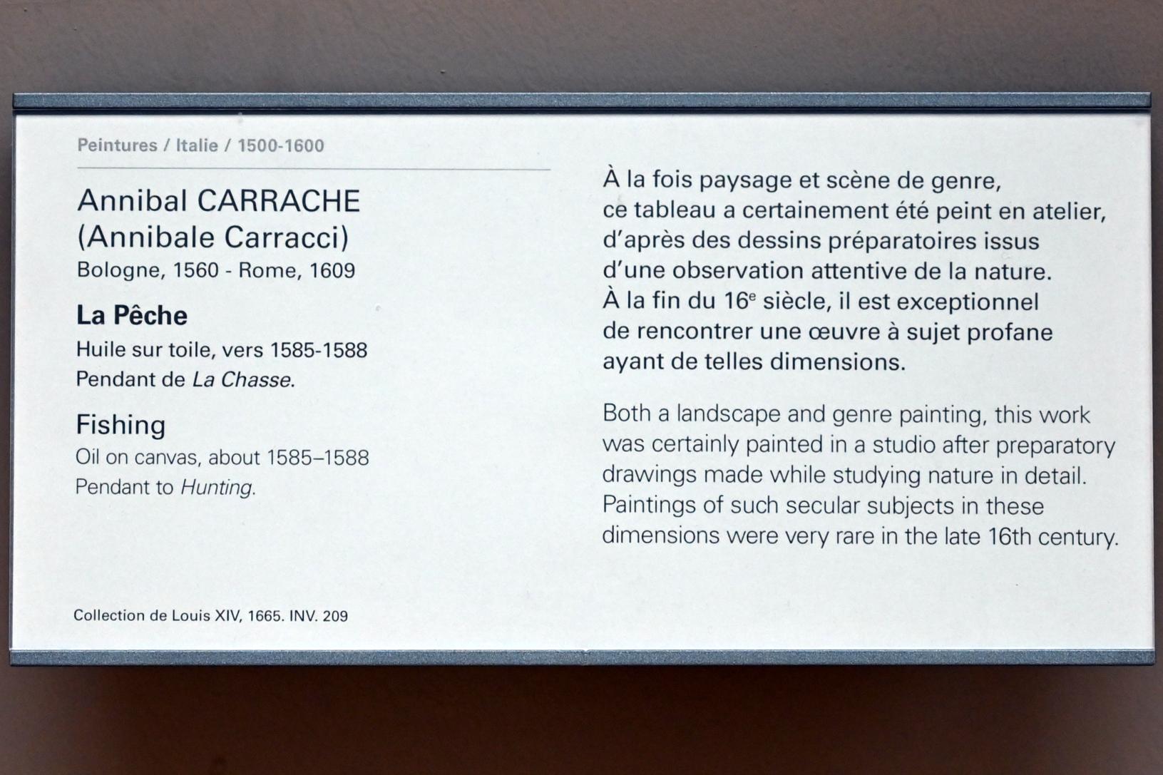 Annibale Carracci (1582–1609), Der Fischfang, Paris, Musée du Louvre, Saal 712c, um 1585–1588, Bild 2/2