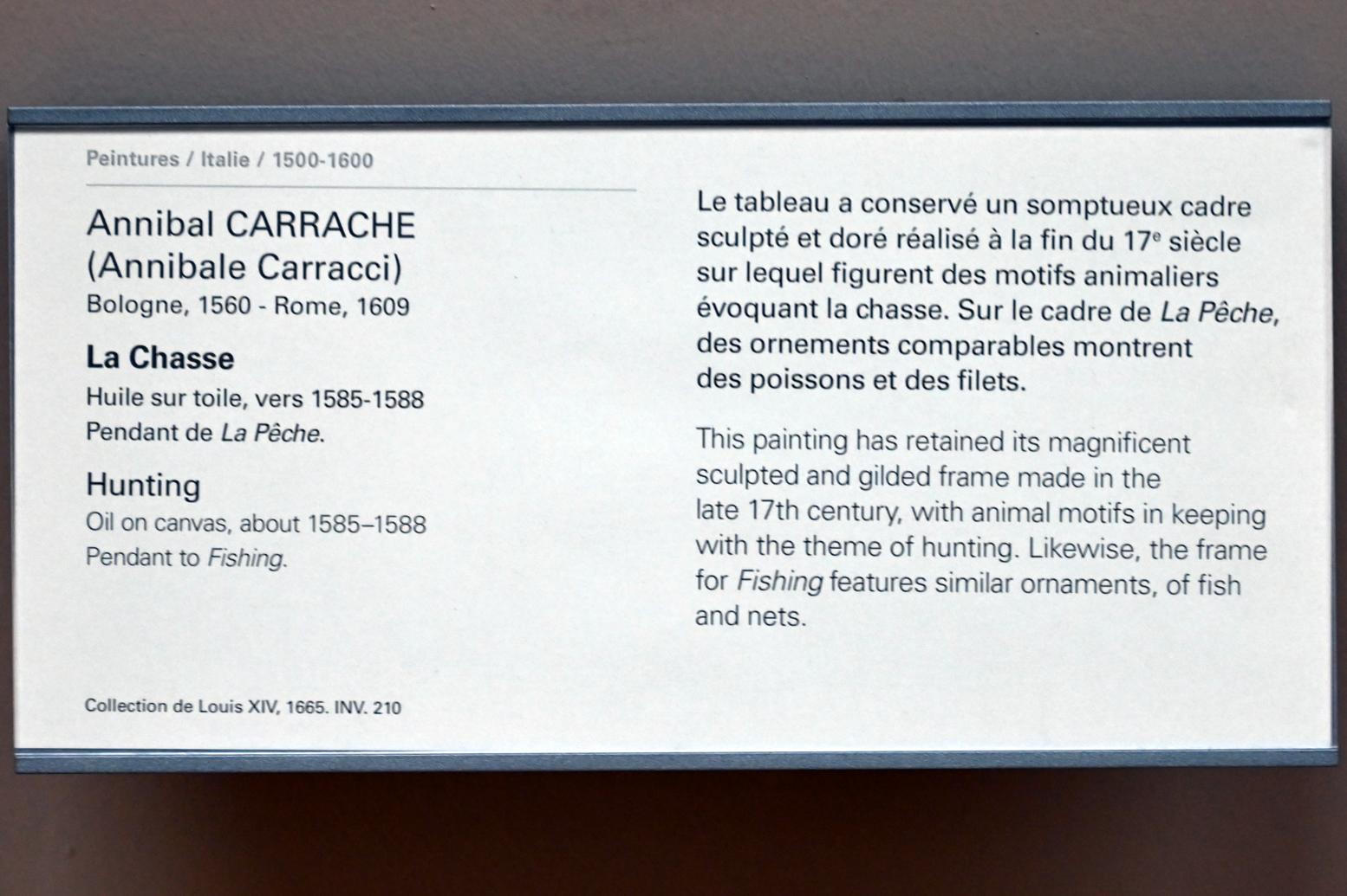 Annibale Carracci (1582–1609), Die Jagd, Paris, Musée du Louvre, Saal 712c, um 1585–1588, Bild 2/2