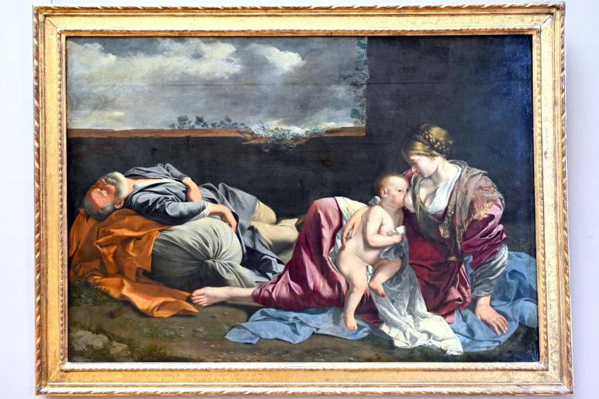 Orazio Gentileschi (1606–1632), Ruhe auf der Flucht nach Ägypten, Paris, Musée du Louvre, Saal 712d, 1628