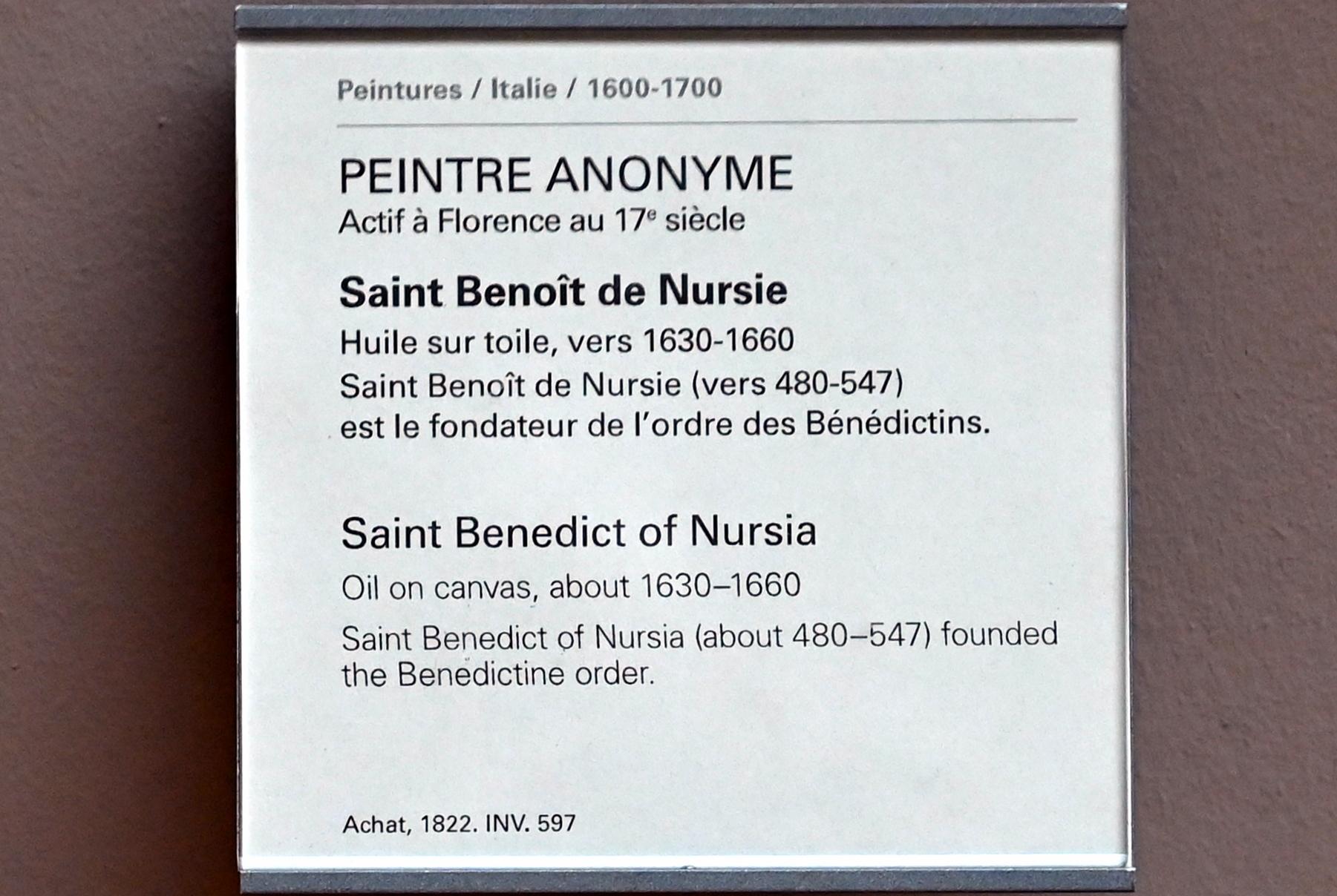 Heiliger Benedikt von Nursia, Paris, Musée du Louvre, Saal 716d, um 1630–1660, Bild 2/2