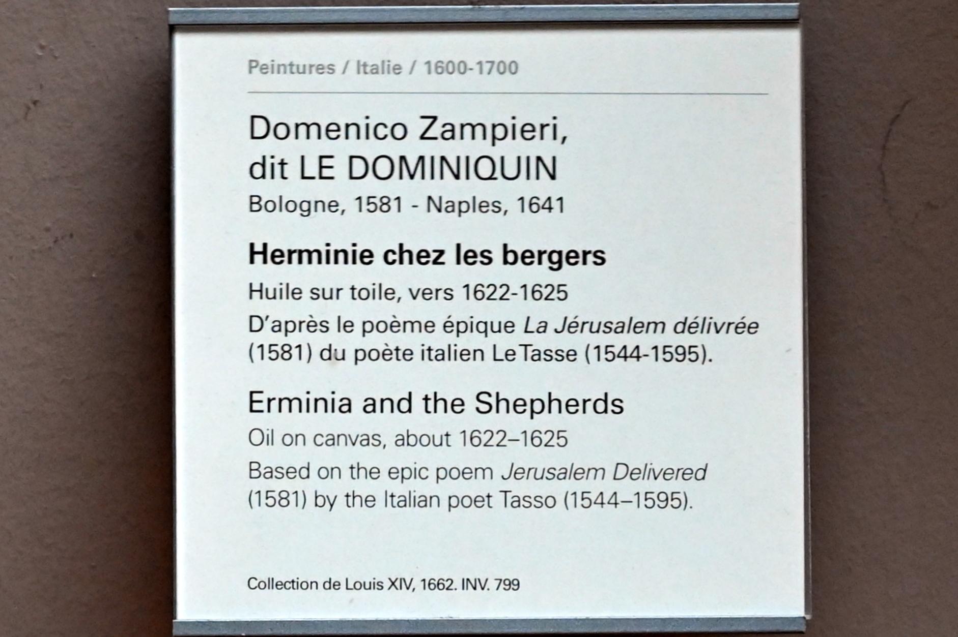 Domenichino (Domenico Zampieri) (1602–1627), Erminia bei den Hirten, Paris, Musée du Louvre, Saal 716d, um 1622–1625, Bild 2/2