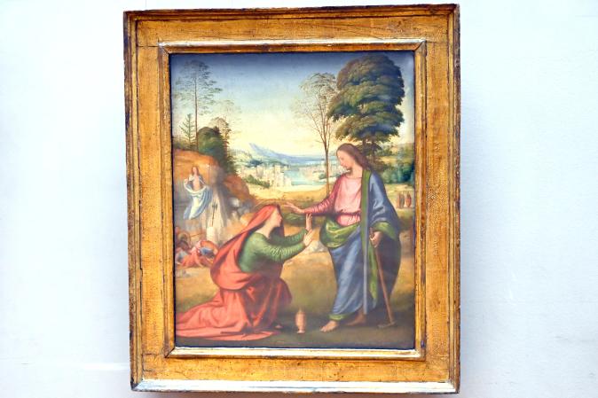 Fra Bartolomeo (Baccio della Porta) (1495–1516), Christus erscheint der Heiligen Magdalena (Noli me tangere), Paris, Musée du Louvre, Saal 710f, um 1506