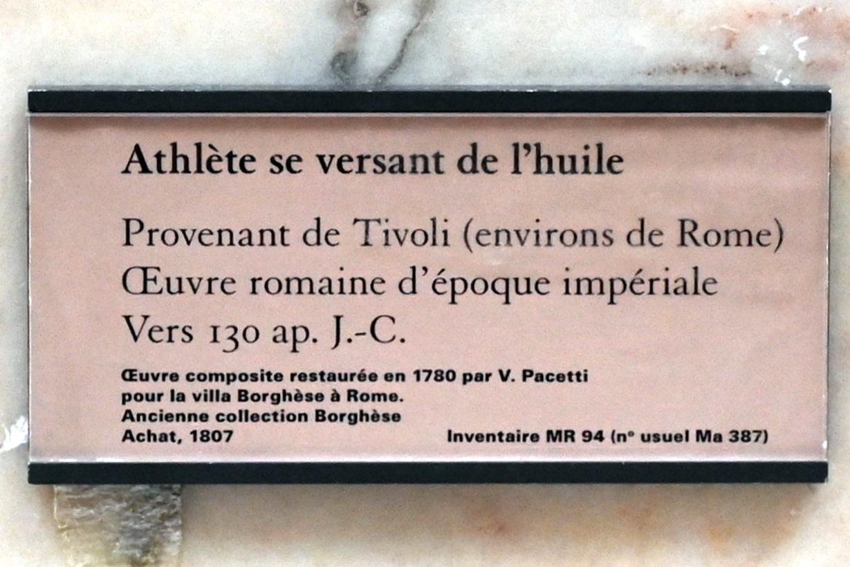 Sportler gießt sich Öl ein, Paris, Musée du Louvre, Saal 710f, um 130, Bild 2/2