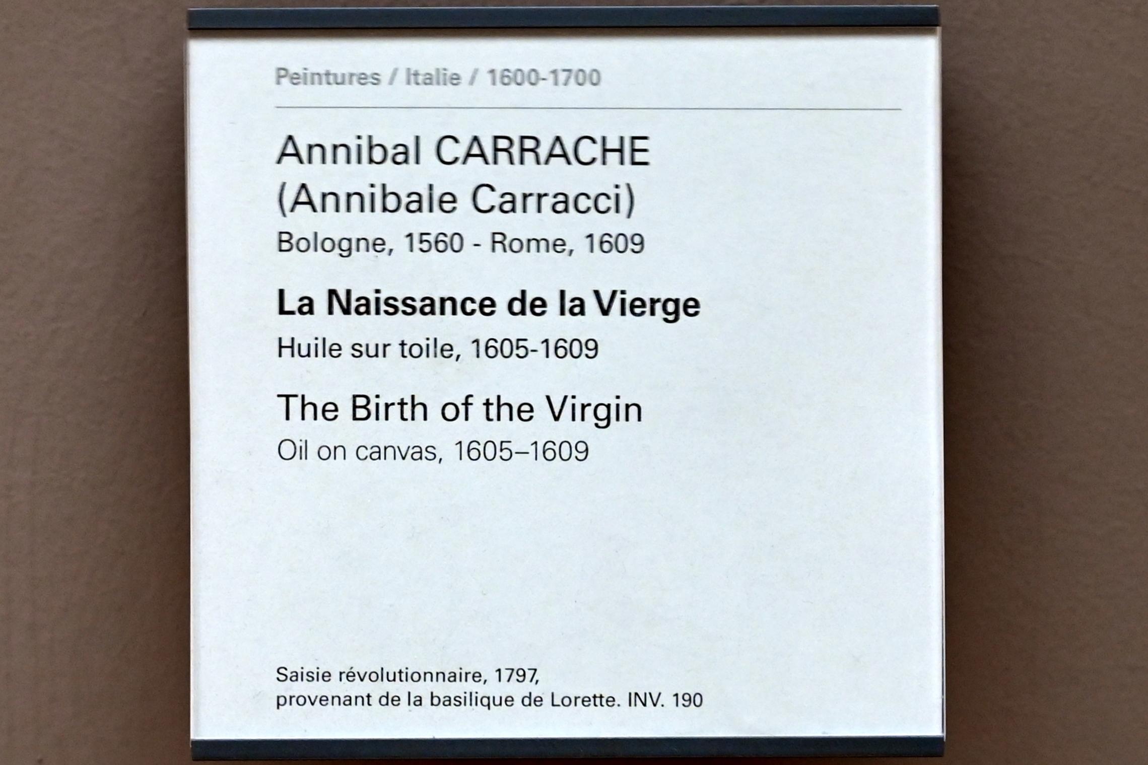 Annibale Carracci (1582–1609), Mariä Geburt, Paris, Musée du Louvre, Saal 716e, 1605–1609, Bild 2/2