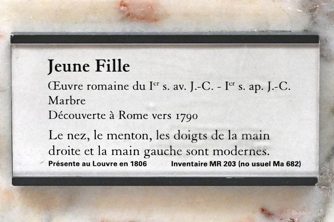 Statue einer jungen Dame, Paris, Musée du Louvre, Saal 716e, um 25 v. Chr.–25 n. Chr., Bild 2/2