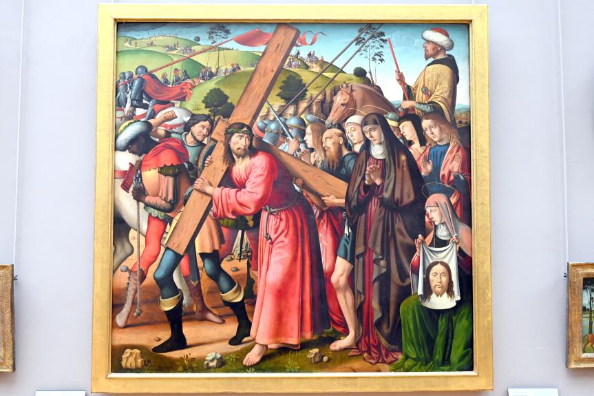 Biagio di Antonio Tucci (1500), Kreuztragung Christi, Florenz, Basilica di Santo Spirito, jetzt Paris, Musée du Louvre, Saal 710h, um 1500