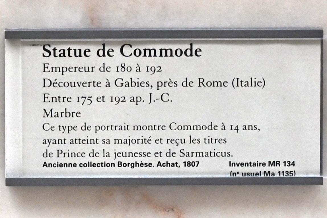 Statue des Commodus, Paris, Musée du Louvre, Saal 710h, um 175–192, Bild 2/2