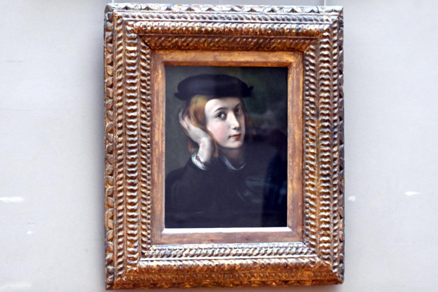Antonio Allegri (Correggio) (1511–1532), Porträt eines jungen Mannes, Paris, Musée du Louvre, Saal 712e, um 1517–1520