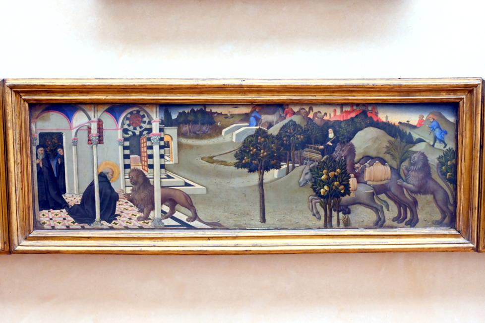 Sano di Pietro (1437–1481), Szenen aus dem Leben des Heiligen Hieronymus, Siena, Convento di San Girolamo, jetzt Paris, Musée du Louvre, Saal 709, 1444, Bild 4/8