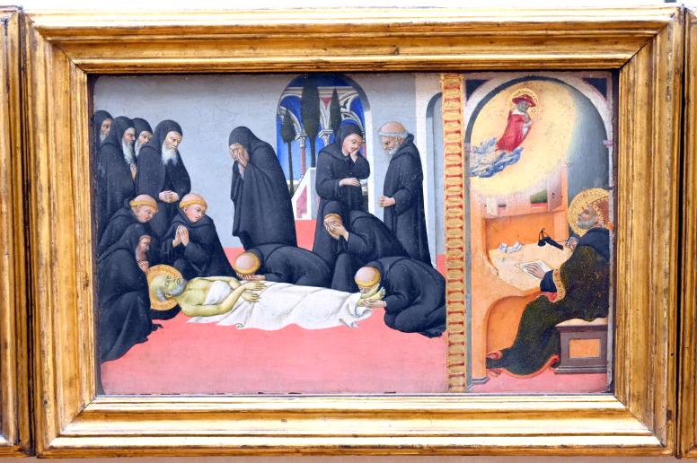 Sano di Pietro (1437–1467), Szenen aus dem Leben des Heiligen Hieronymus, Siena, Convento di San Girolamo, jetzt Paris, Musée du Louvre, Saal 709, 1444, Bild 5/8