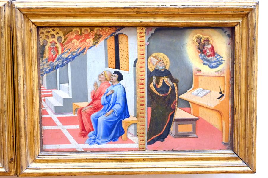 Sano di Pietro (1437–1467), Szenen aus dem Leben des Heiligen Hieronymus, Siena, Convento di San Girolamo, jetzt Paris, Musée du Louvre, Saal 709, 1444, Bild 6/8