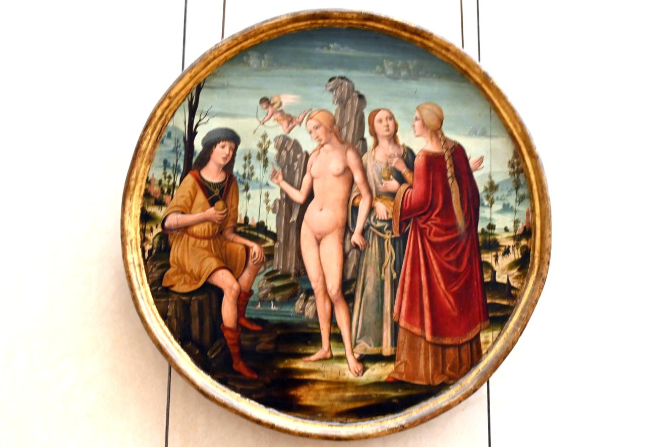 Girolamo di Benvenuto (Girolamo del Guasta) (1500–1512), Urteil des Paris, Paris, Musée du Louvre, Saal 709, um 1500, Bild 1/2