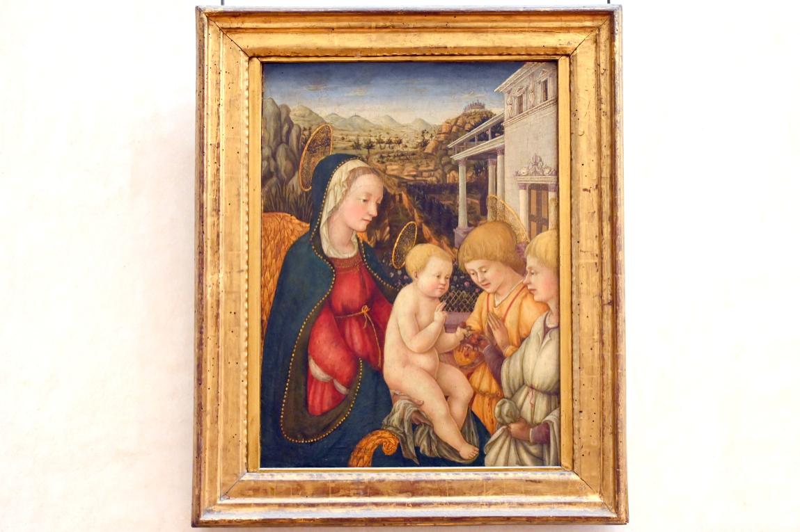 Die Jungfrau Maria und das Jesuskind mit zwei Engeln, Paris, Musée du Louvre, Saal 709, um 1470