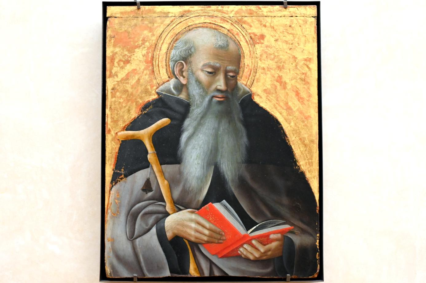 Meister der Osservanza (Sano di Pietro?) (1432–1440), Heiliger Antonius Abbas, Siena, Basilica dell’Osservanza, jetzt Paris, Musée du Louvre, Saal 709, um 1435