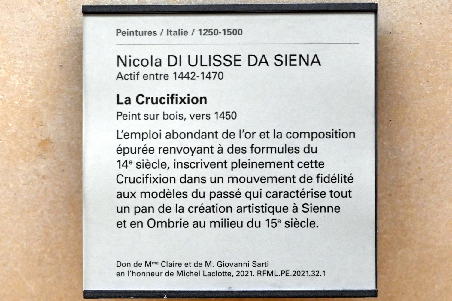 Nicola d'Ulisse (1450), Kreuzigung, Paris, Musée du Louvre, Saal 709, um 1450, Bild 2/2