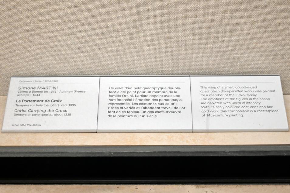 Simone Martini (1335), Kreuztragung Christi, Paris, Musée du Louvre, Saal 709, um 1335, Bild 2/2