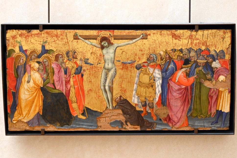 Taddeo di Bartolo (1403–1422), Die Kreuzigung mit dem Heiligen Franziskus von Assisi (ca. 1181–1226), Paris, Musée du Louvre, Saal 709, um 1400–1425