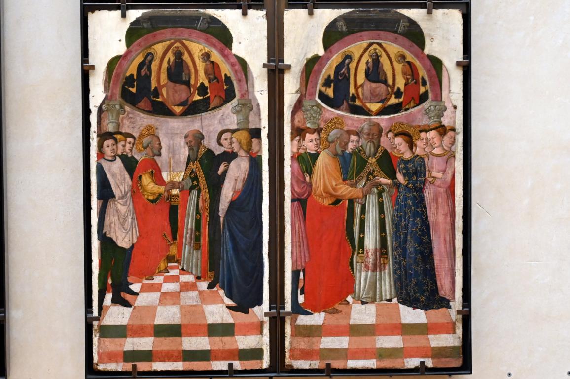 Giovanni Francesco da Rimini (1445), Zwölf Szenen aus dem Leben der Jungfrau Maria, Paris, Musée du Louvre, Saal 709, um 1440–1450, Bild 7/8