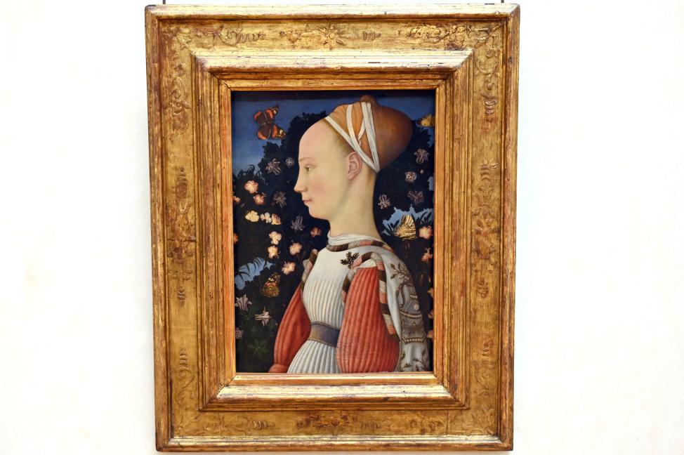 Antonio Pisanello (Antonio di Puccio Pisano) (1420–1440), Porträt einer jungen Prinzessin aus dem Hause Este, Paris, Musée du Louvre, Saal 709, um 1435–1440