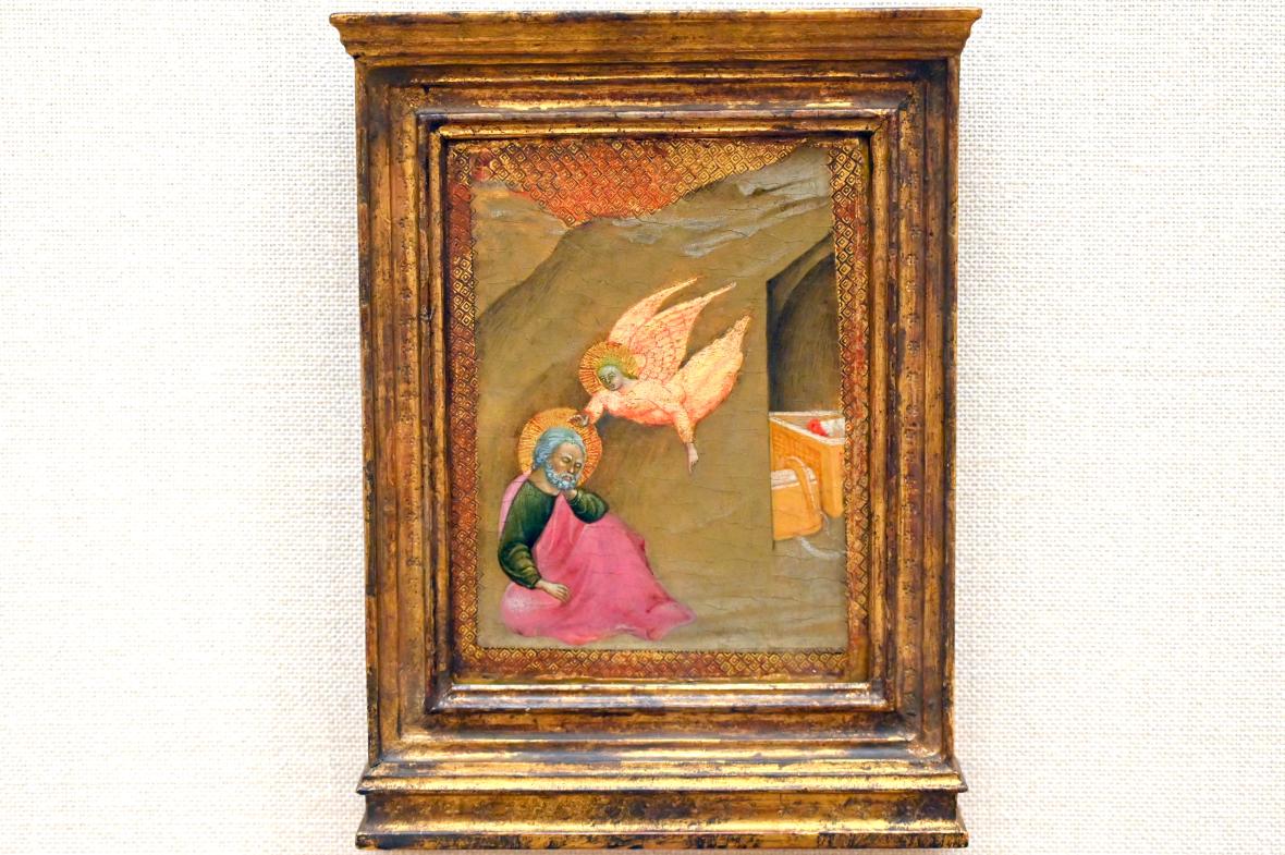 Meister der Osservanza (Sano di Pietro?) (1432–1440), Der Traum des Heiligen Josef, Paris, Musée du Louvre, Saal 709, um 1435