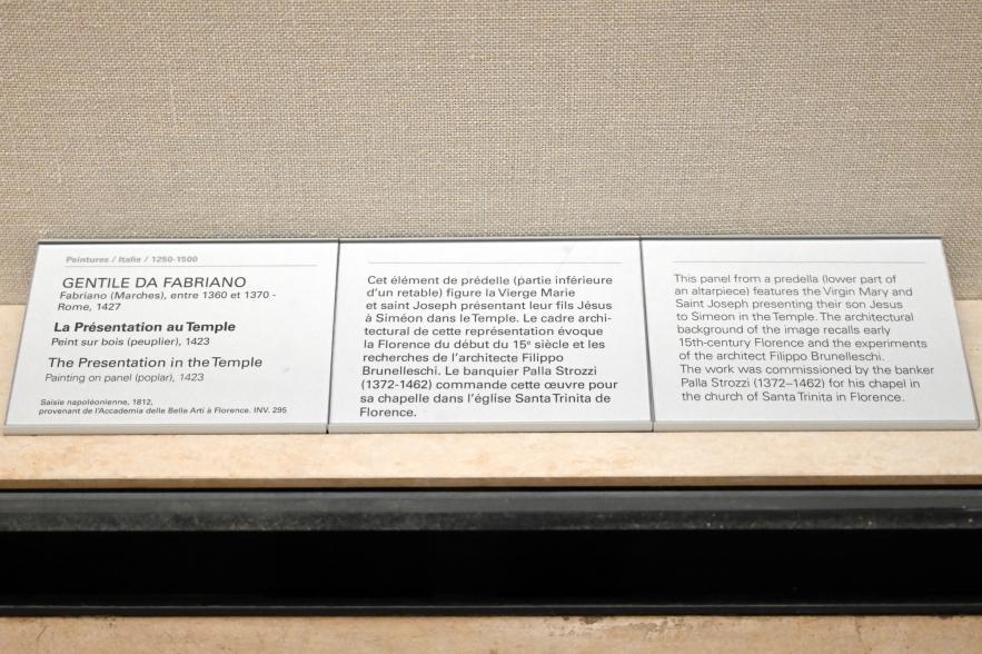 Gentile da Fabriano (1397–1425), Darstellung des Herrn, Florenz, Santa Trinita, jetzt Paris, Musée du Louvre, Saal 709, 1423, Bild 2/2