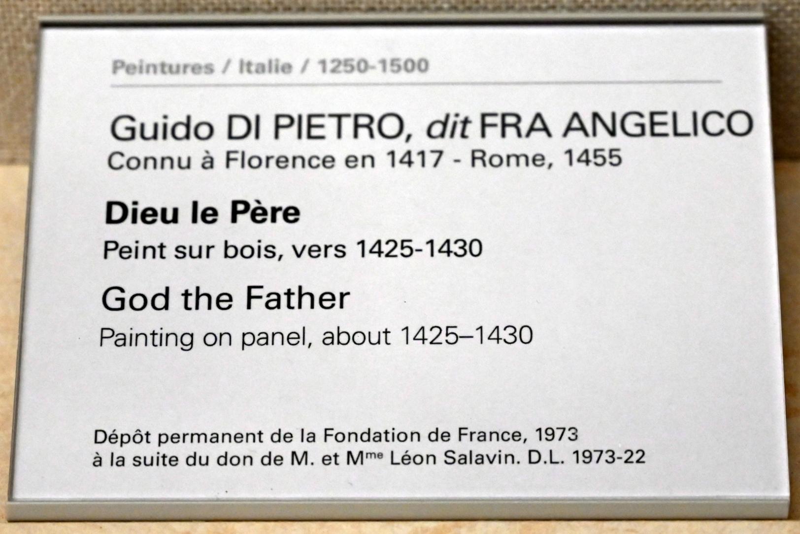 Fra Angelico (Guido di Pietro) (1421–1447), Gottvater, Paris, Musée du Louvre, Saal 709, um 1425–1430, Bild 2/2
