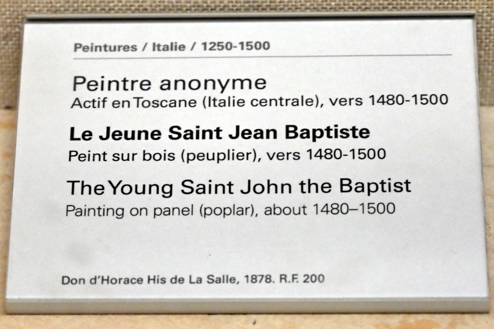 Der junge Johannes der Täufer, Paris, Musée du Louvre, Saal 709, um 1480–1500, Bild 2/2
