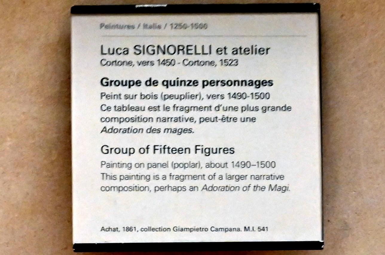Luca Signorelli (1487–1517), Gruppe von 15 Personen, Paris, Musée du Louvre, Saal 709, um 1490–1500, Bild 2/2