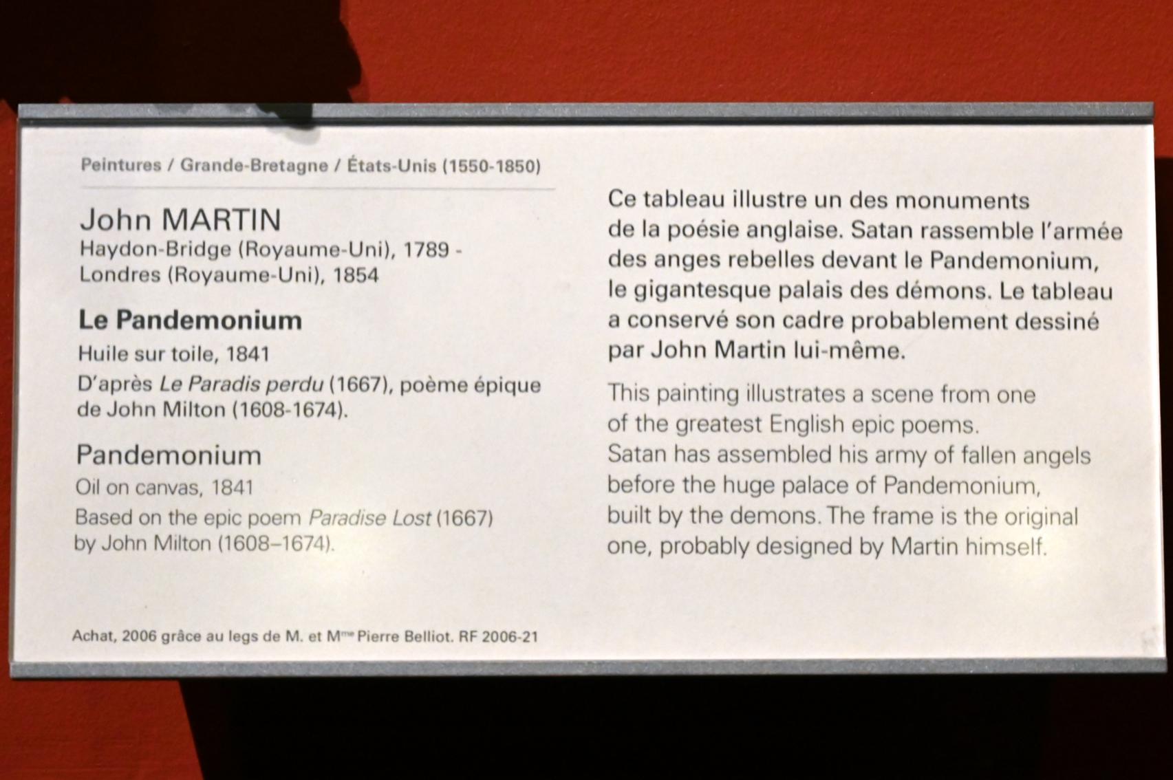 John Martin (1841–1851), Pandämonium, Paris, Musée du Louvre, Saal 713, 1841, Bild 2/2