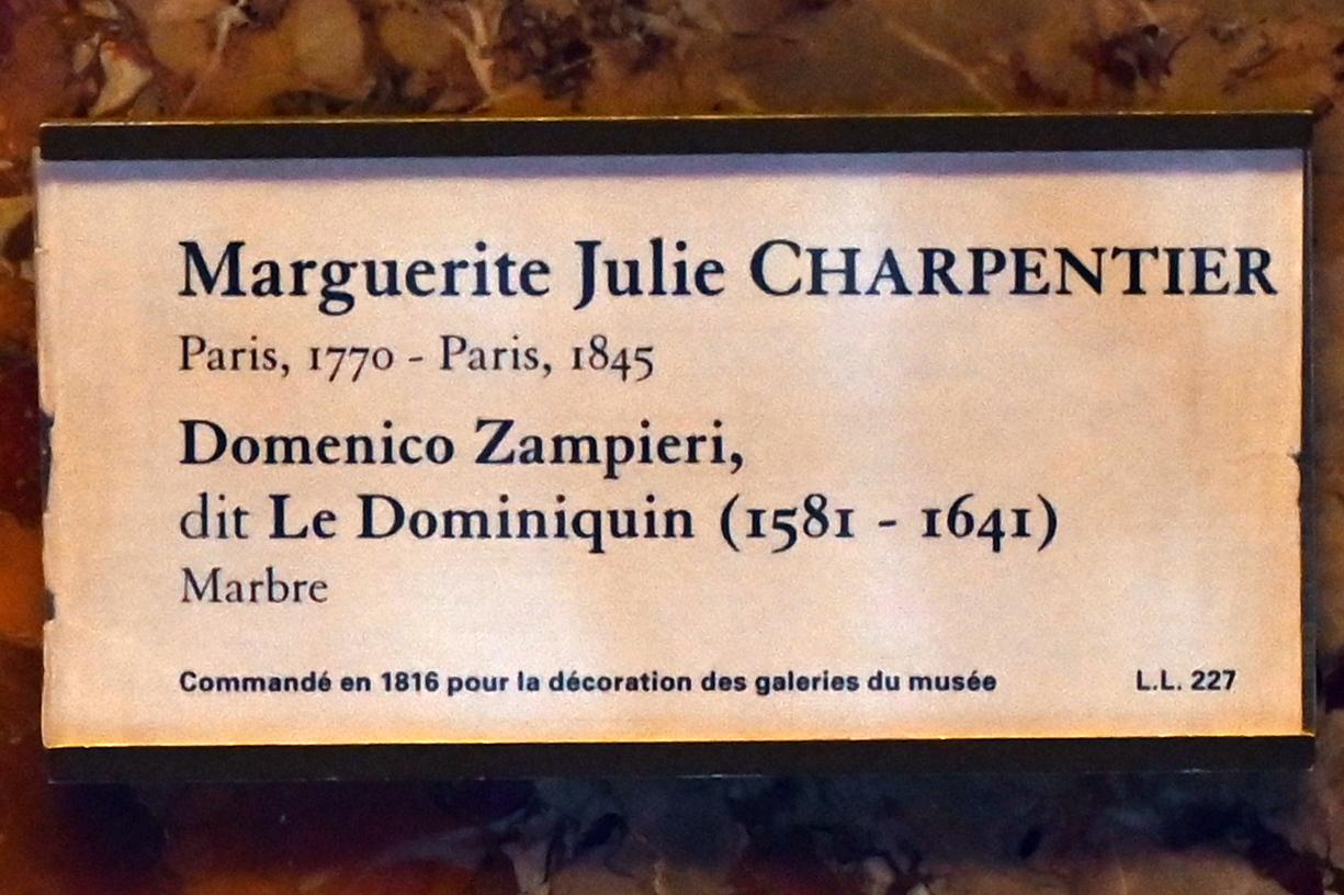 Marguerite Julie Charpentier (Undatiert), Domenico Zampieri (Le Dominiquin) (1581 - 1641), Paris, Musée du Louvre, Saal 715, Undatiert, Bild 3/3