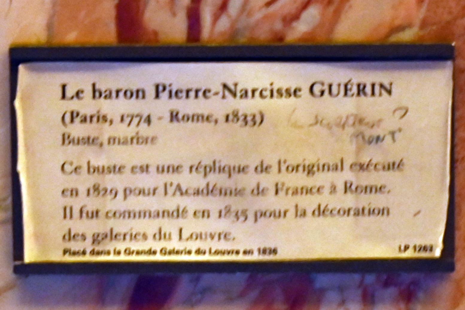 Augustin-Alexandre Dumont (1836), Guérin (1774–1833), Maler und Direktor der Französischen Akademie in Rom (1823–1828), Paris, Musée du Louvre, Saal 715, 1836, Bild 3/3