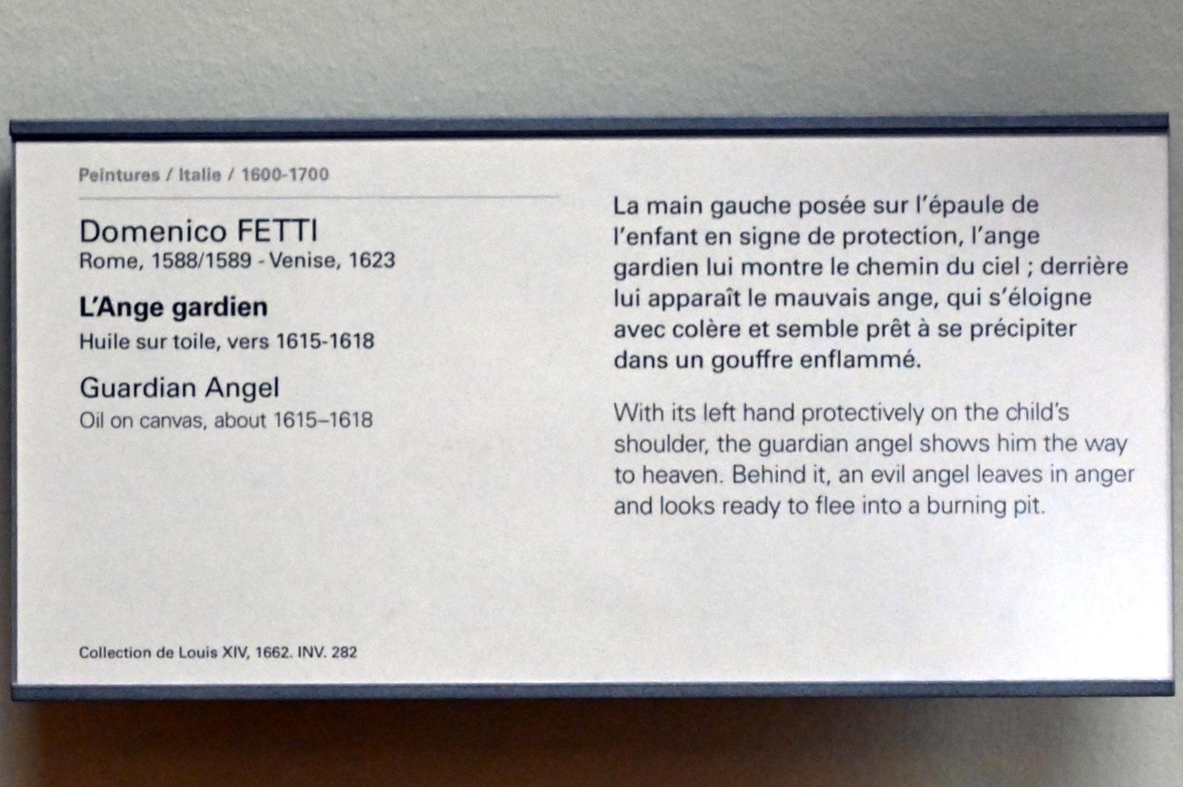 Domenico Fetti (1613–1622), Schutzengel, Paris, Musée du Louvre, Saal 717, um 1615–1618, Bild 2/2
