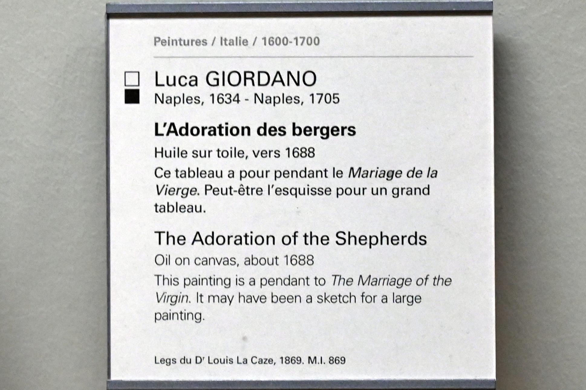 Luca Giordano (1651–1696), Anbetung der Hirten, Paris, Musée du Louvre, Saal 717, um 1688, Bild 2/2