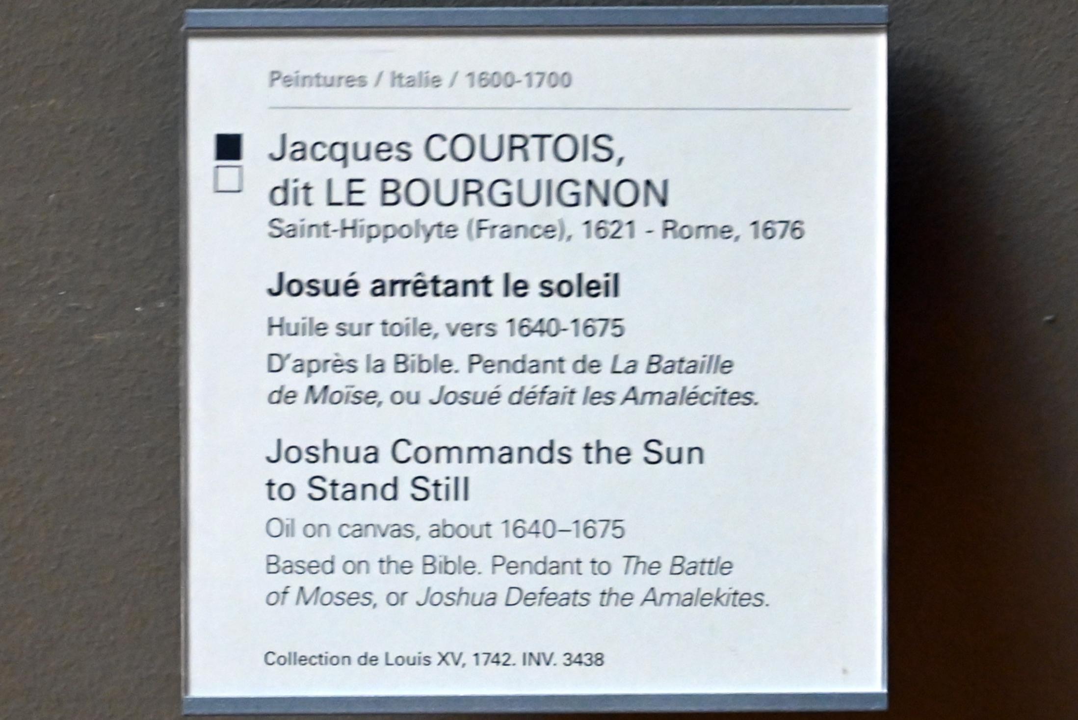 Jacques Courtois (Le Bourguignon) (1657), Josua befiehlt der Sonne, still zu stehen, Paris, Musée du Louvre, Saal 718, um 1640–1675, Bild 2/2